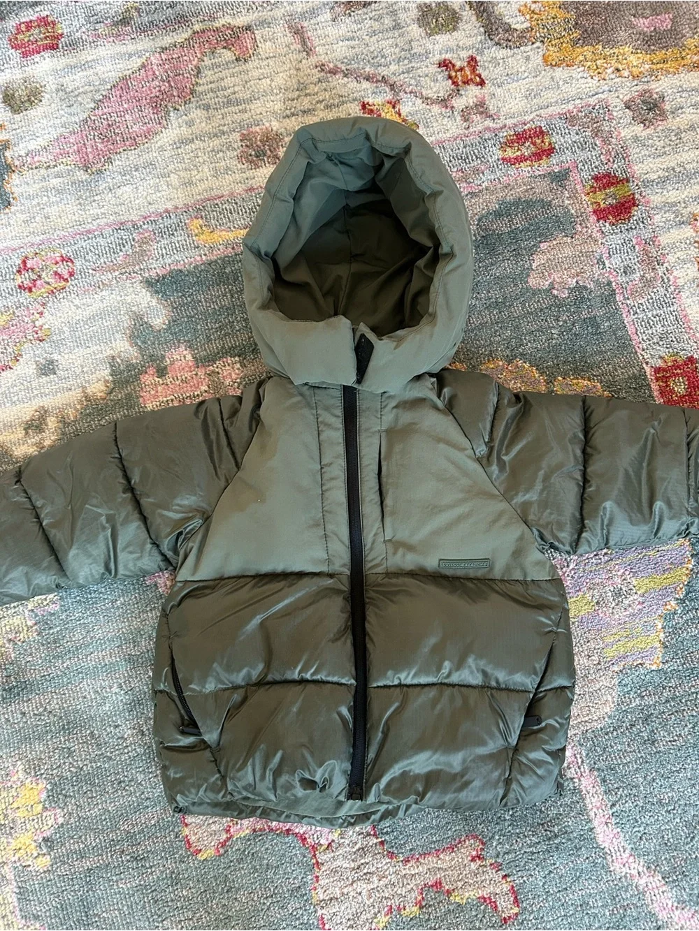 Zara Kids Olive Green Puffer Jacket with Hood